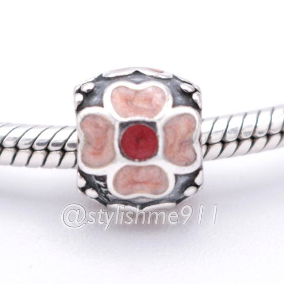 Authentic PANDORA Red Daisy Charm - 790433ER - Picture 3 of 9
